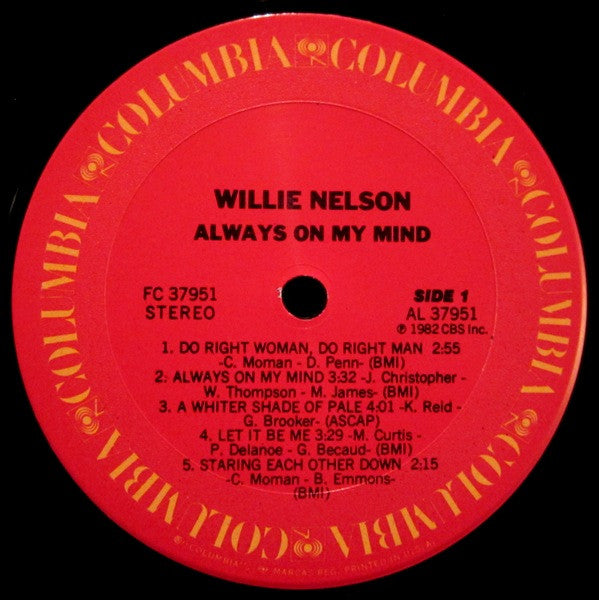 Willie Nelson : Always On My Mind (LP, Album, Ter)