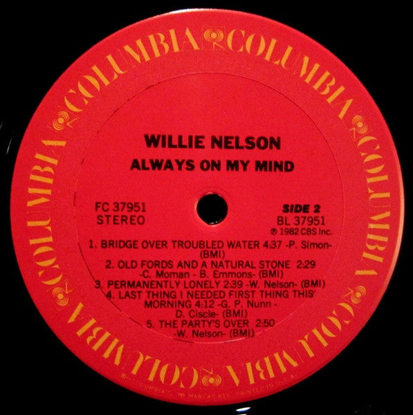 Willie Nelson : Always On My Mind (LP, Album, Ter)