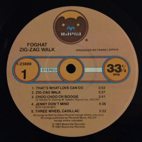 Foghat : Zig-Zag Walk (LP, Album, Jac)