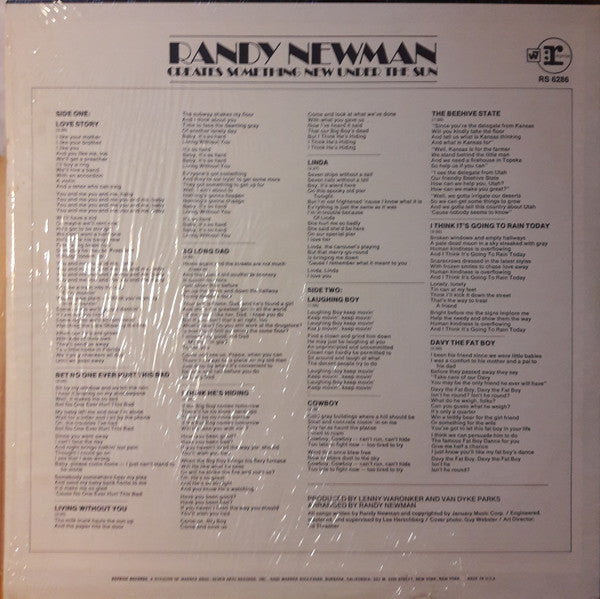 Randy Newman : Randy Newman (LP, Album, RP, Los)