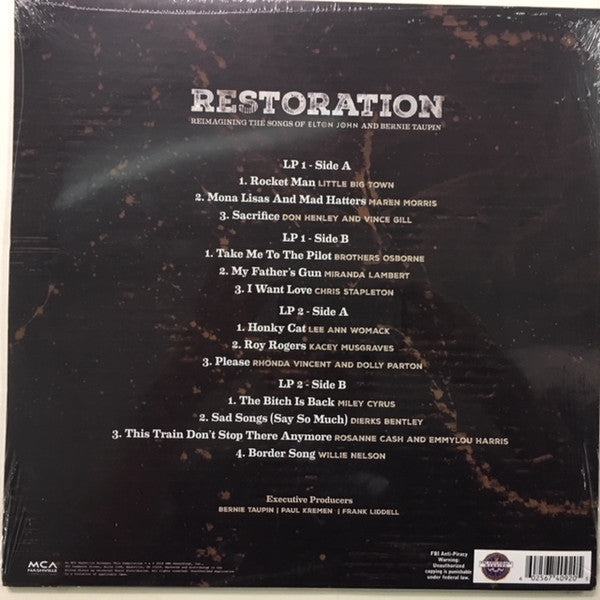 Various : Restoration: Reimagining The Songs Of Elton John And Bernie Taupin (2xLP, Comp, Nas)