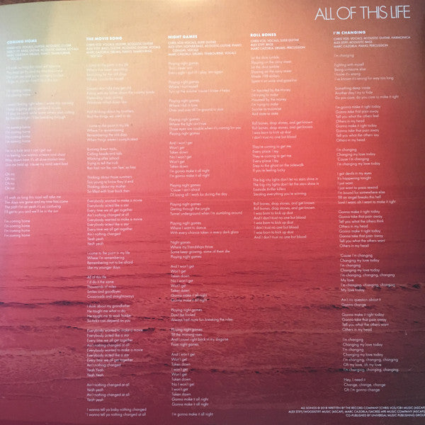 The Record Company : All Of This Life (LP, Album, Ltd, Cle)