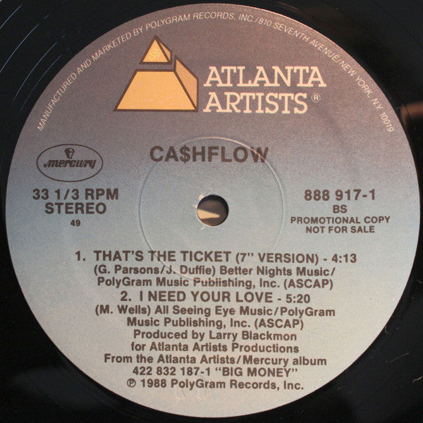 Ca$hflow : That's The Ticket (12", Single, Promo)