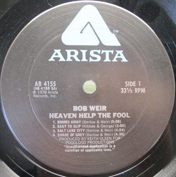 Bob Weir : Heaven Help The Fool (LP, Album, CSM)