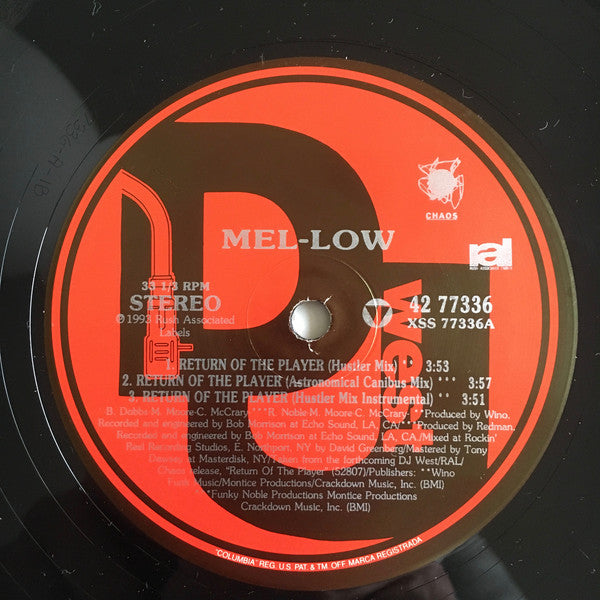 Mel-Low : Return Of The Player (12", Maxi)