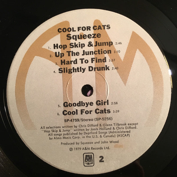 Squeeze (2) : Cool For Cats (LP, Album, Ind)