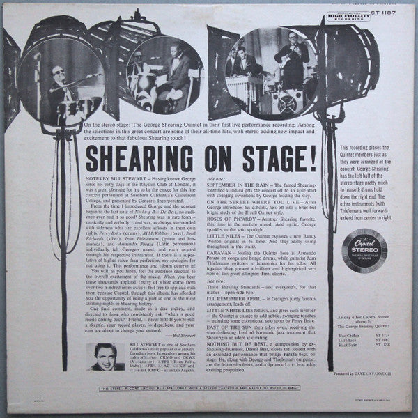 The George Shearing Quintet : Shearing On Stage! (LP, Album, RP, Scr)
