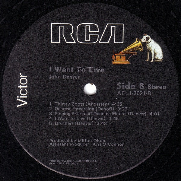 John Denver : I Want To Live (LP, Album)