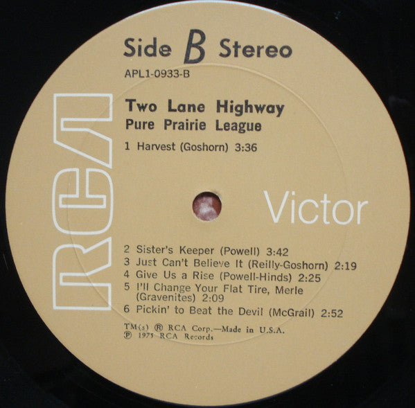 Pure Prairie League : Two Lane Highway (LP, Album)