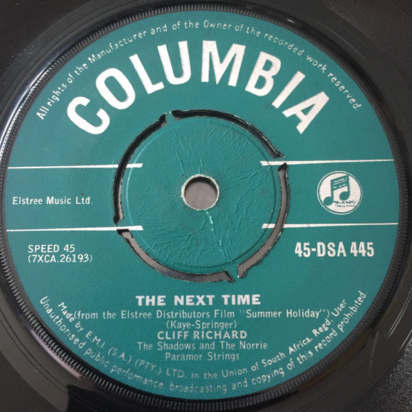 Cliff Richard & The Shadows : The Next Time / Bachelor Boy (7", Single, pus)