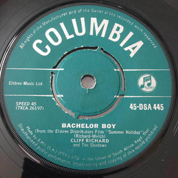 Cliff Richard & The Shadows : The Next Time / Bachelor Boy (7", Single, pus)