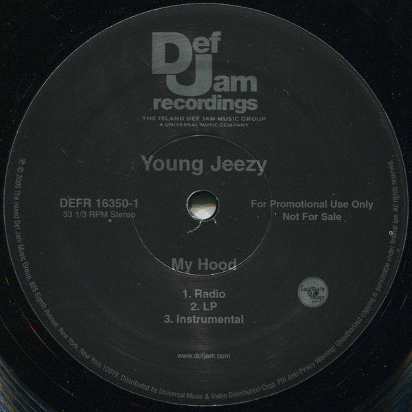Young Jeezy : My Hood (12", Promo)