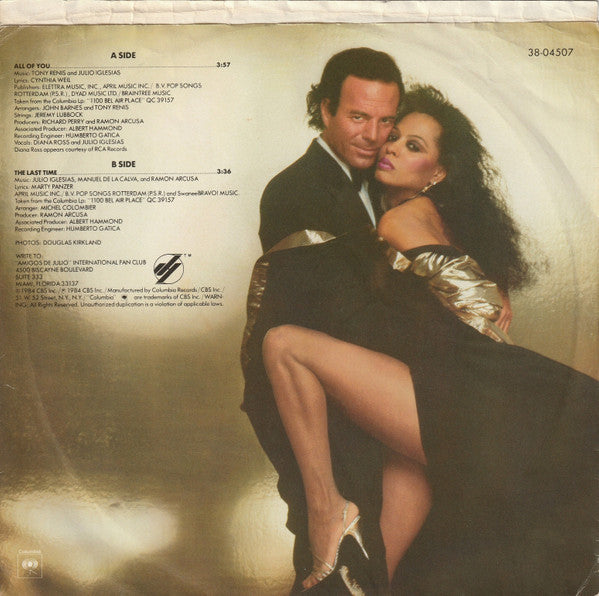 Julio Iglesias & Diana Ross : All Of You (7", Single, Pit)