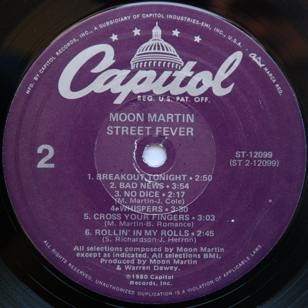 Moon Martin : Street Fever (LP, Album, Los)