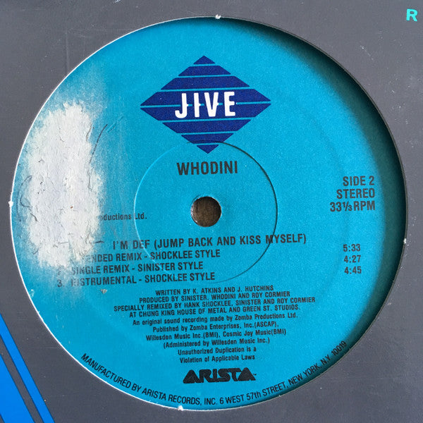 Whodini : You Brought It On Yourself / I'm Def (Jump Back And Kiss Myself) (12")