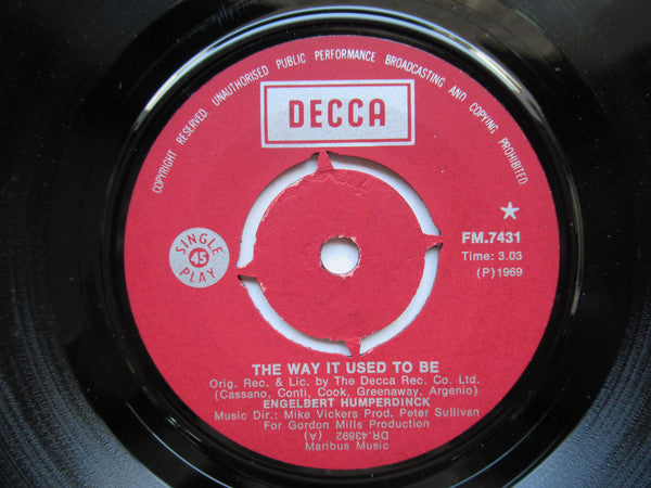 Engelbert Humperdinck : The Way It Used To Be / A Good Thing Going (7", Single)