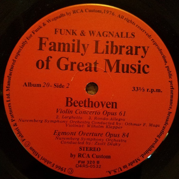 Beethoven* : Violin Concerto Opus 61 / The Egmont Overture (LP)