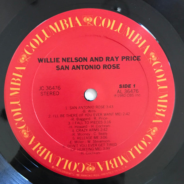 Willie Nelson & Ray Price : San Antonio Rose (LP, Album, San)