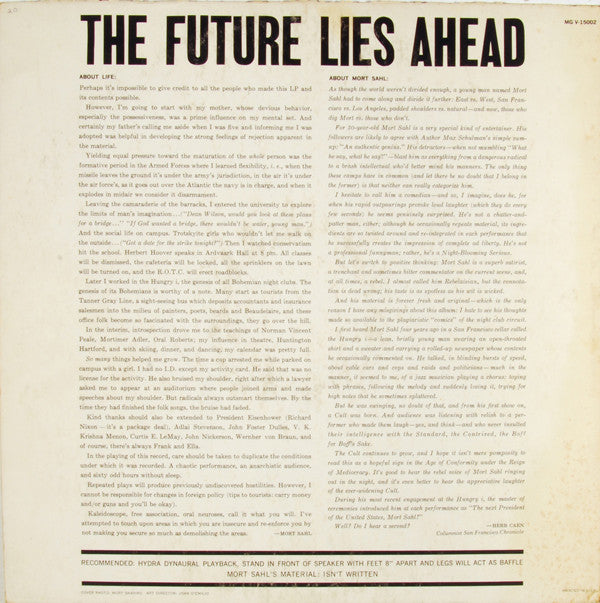 Mort Sahl : The Future Lies Ahead (LP, Album, Mono)