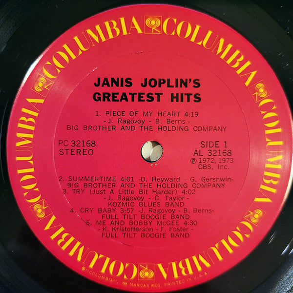 Janis Joplin : Janis Joplin's Greatest Hits (LP, Comp, RE, San)