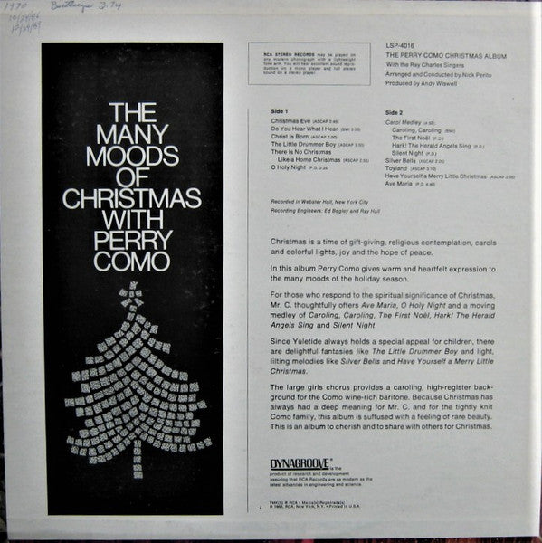 Perry Como : The Perry Como Christmas Album (LP, Ind)
