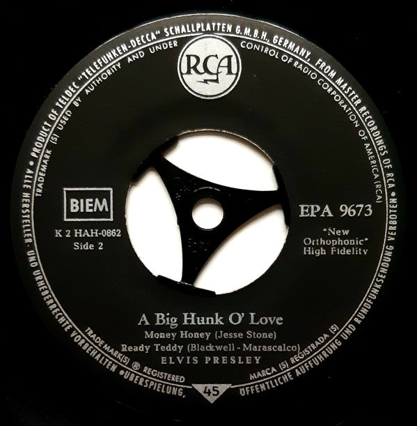 Elvis Presley : A Big Hunk O' Love (7", EP, S8 )