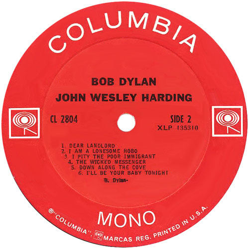 Bob Dylan : John Wesley Harding (LP, Album, Mono, San)