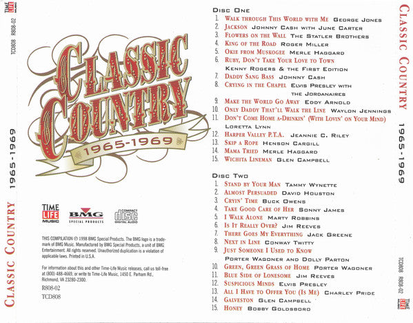 Various : Classic Country 1965-1969 (2xCD, Comp, RM, RP)