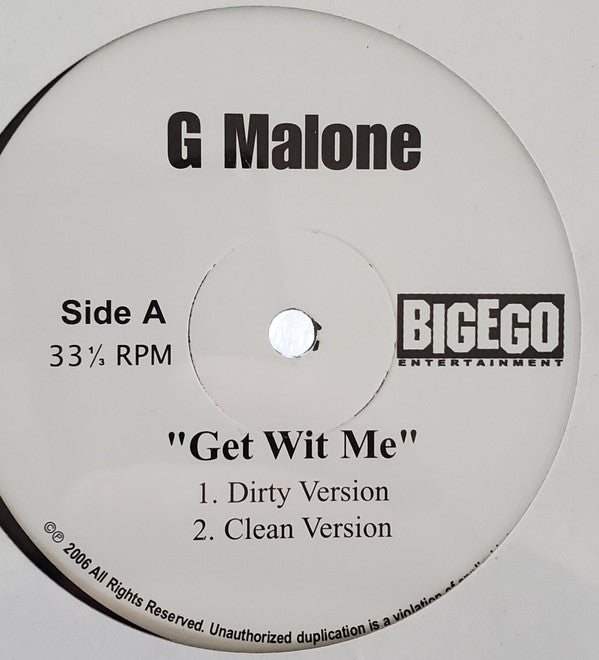 G Malone* : Get Wit Me (12")