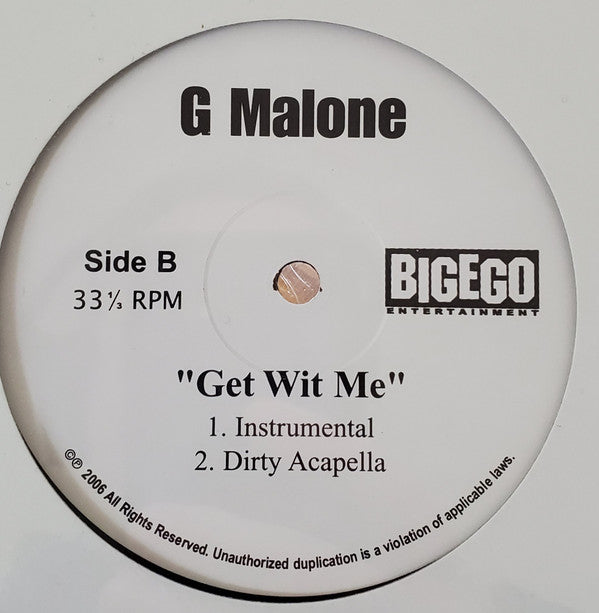 G Malone* : Get Wit Me (12")