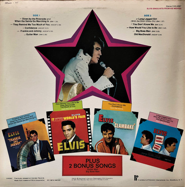 Elvis* : Elvis Sings Hits From His Movies (Volume 1) (LP, Comp, RE, No )