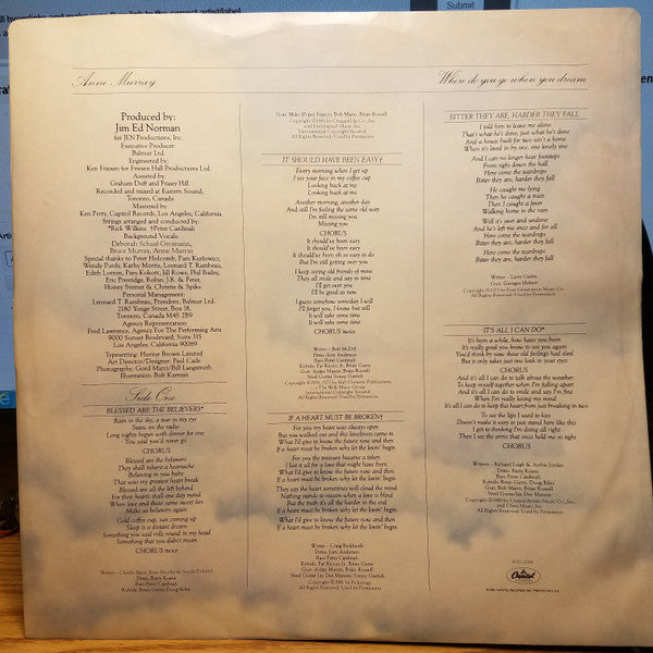 Anne Murray : Where Do You Go When You Dream (LP, Album, Win)