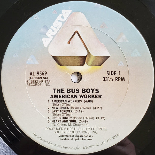 The Bus Boys : American Worker (LP, Album, Ter)