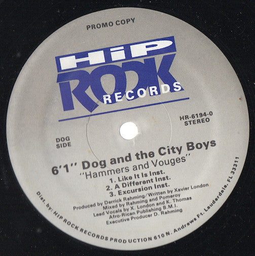 6'1" Dog And The City Boys : Hammers And Vogues (12", Promo)
