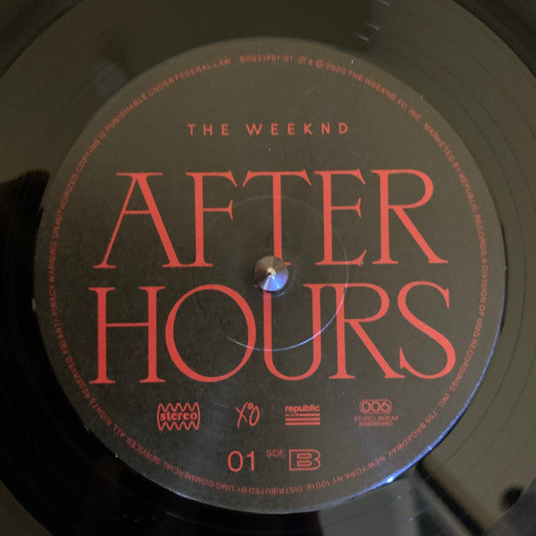 The Weeknd : After Hours (2xLP, Album)