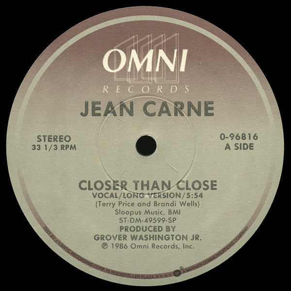 Jean Carne* : Closer Than Close (12")