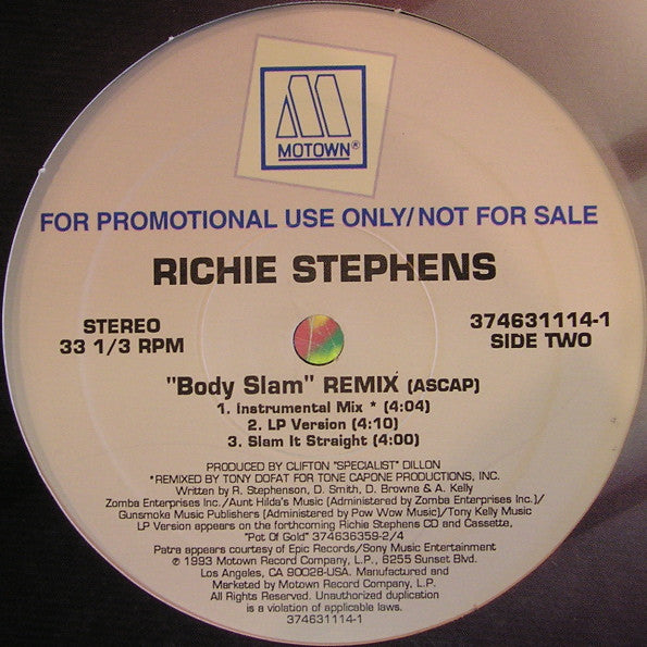 Richie Stephens : Body Slam (Remix) (12", Promo)