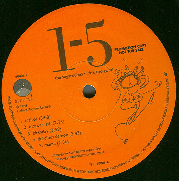 The Sugarcubes : Life's Too Good (LP, Album, Promo, Pin)
