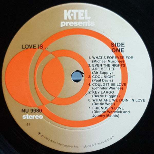 Various : Love Is... The Best Of Today's Great Love Songs (LP, Comp, 61)