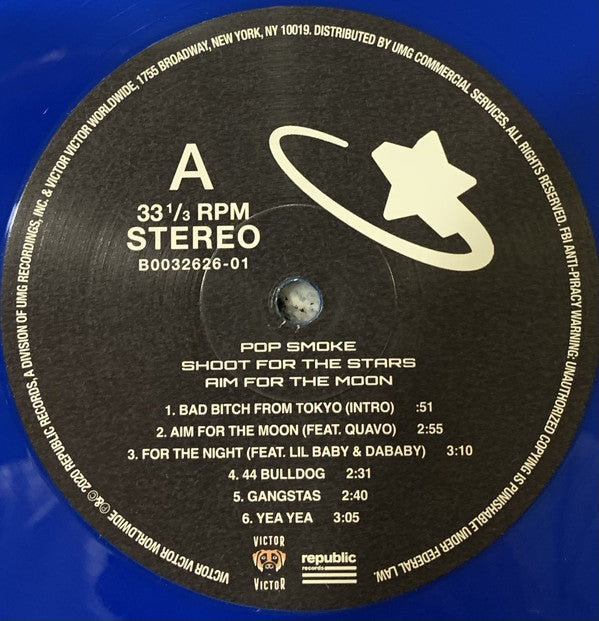 Pop Smoke : Shoot For The Stars Aim For The Moon (2xLP, Album, Ltd, Blu)