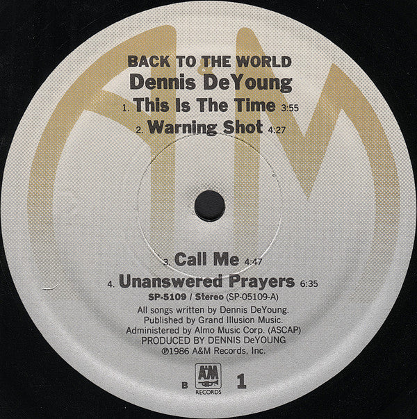 Dennis DeYoung : Back To The World (LP, Album)