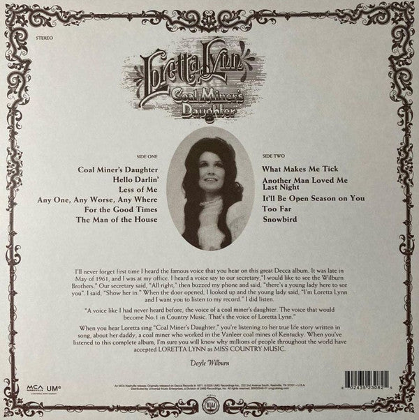 Loretta Lynn : Coal Miner’s Daughter (LP, Album, RE, Orc)