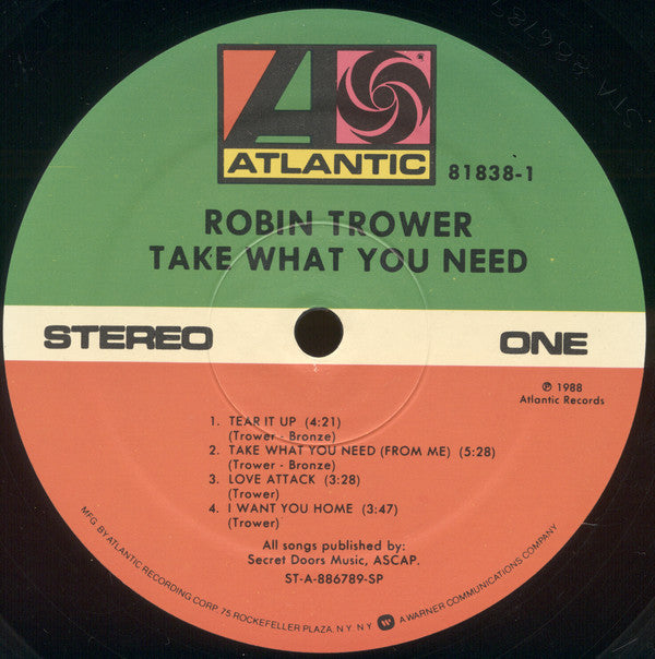 Robin Trower : Take What You Need (LP, Album)