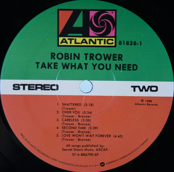 Robin Trower : Take What You Need (LP, Album)