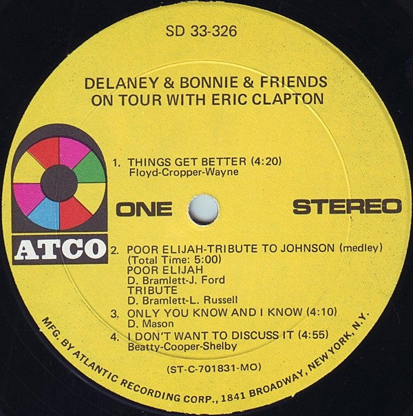 Delaney & Bonnie & Friends With Eric Clapton : On Tour (LP, Album, Mon)