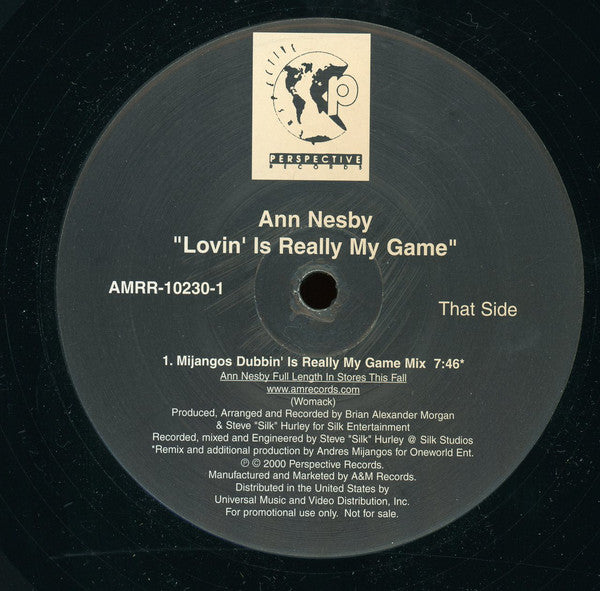 Ann Nesby : Lovin' Is Really My Game (Mijangos Mixes) (12", Promo)