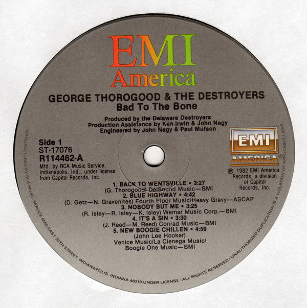 George Thorogood & The Destroyers : Bad To The Bone (LP, Album, Club)