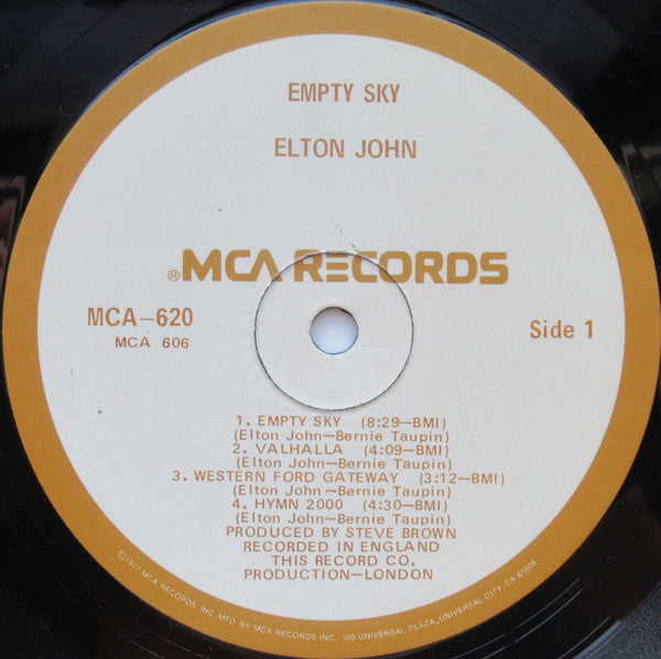 Elton John : Empty Sky (LP, Album, RE, Glo)