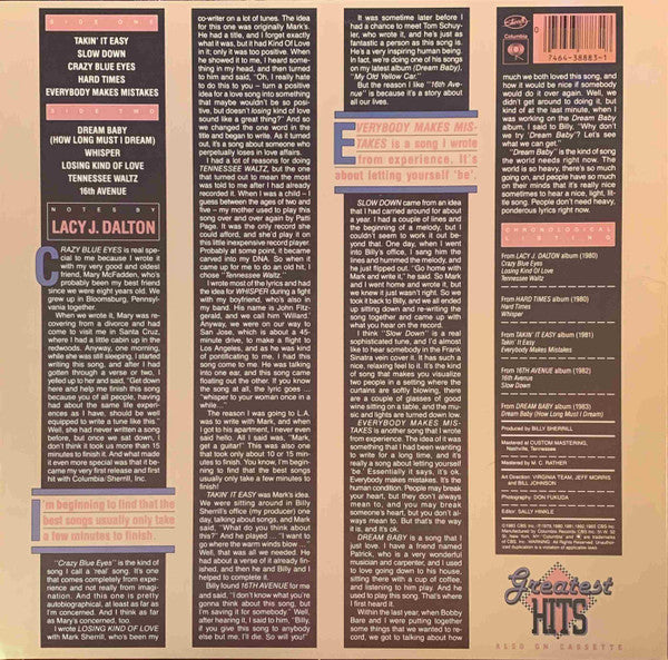 Lacy J. Dalton : Greatest Hits (LP, Comp, Car)