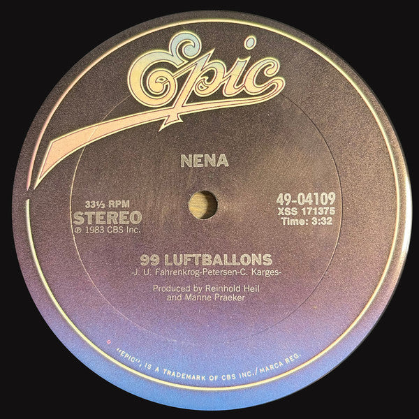 Nena : 99 Luftballons / Just A Dream (12", Single, Car)